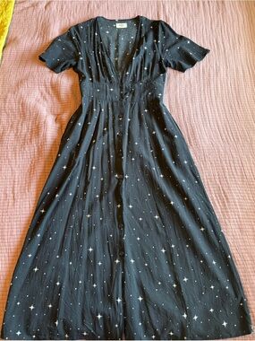 Marine Layer Black Star-Print Maxi Dress